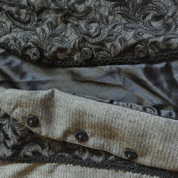 Chico's Vintage Vest Wool Black Embroidered Academia Size 2 Y2K Preppy Grunge - Picture 10 of 13